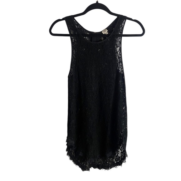 Aritzia Wilfred Size Small Black Lace Tank Top Silk Blend Sexy Sleeveless - Picture 1 of 7